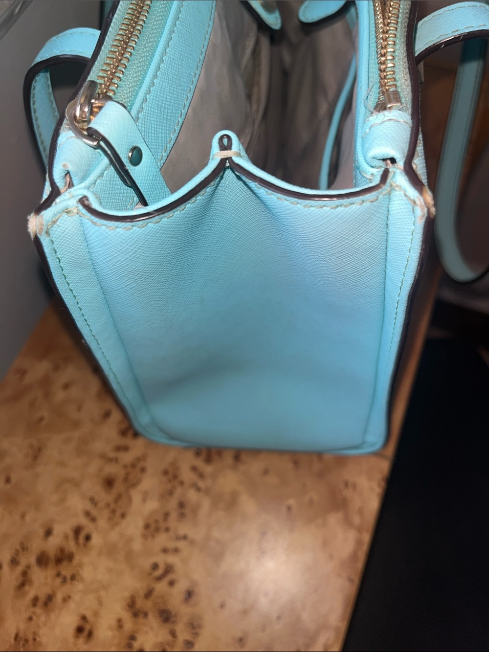 kate spade Light robin’s egg Blue medium Structured Tote saffiano leather - Picture 2 of 16